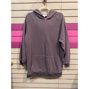 ACOA Gray Quarter Zip Hoodie Sweatshirt Top Size M